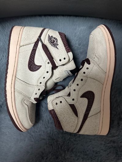 A Ma Maniere × Nike Air Jordan 1 Retro High OG "Sail and Burgundy"