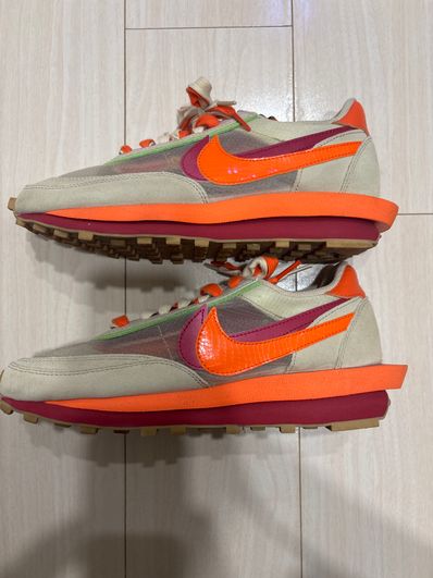 CLOT × Sacai × Nike LD Waffle "Orange Blaze"