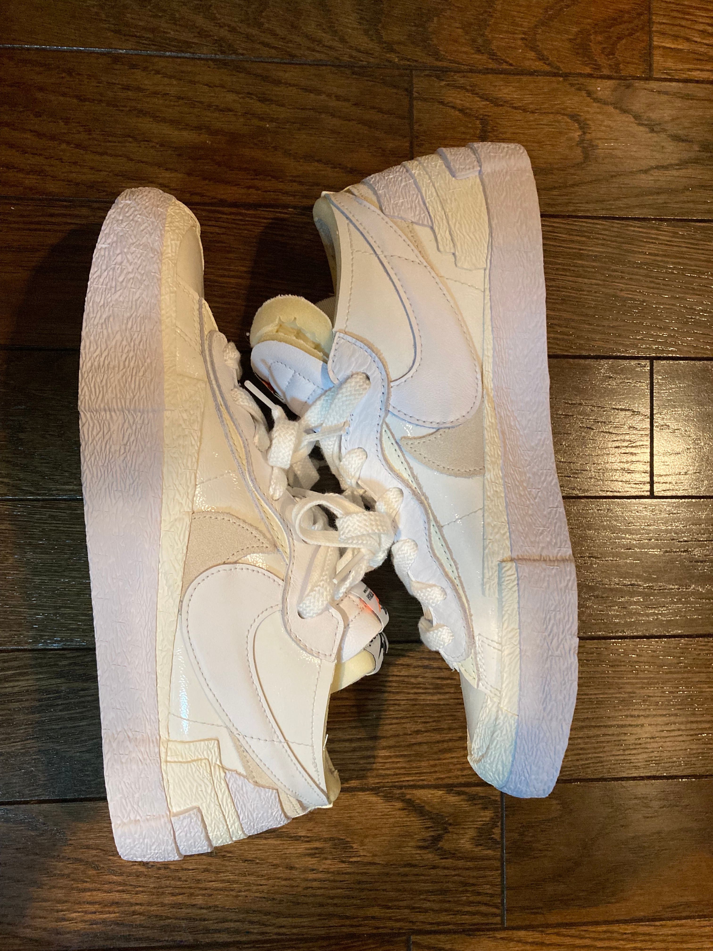 sacai × Nike Blazer Low "White Patent Leather"