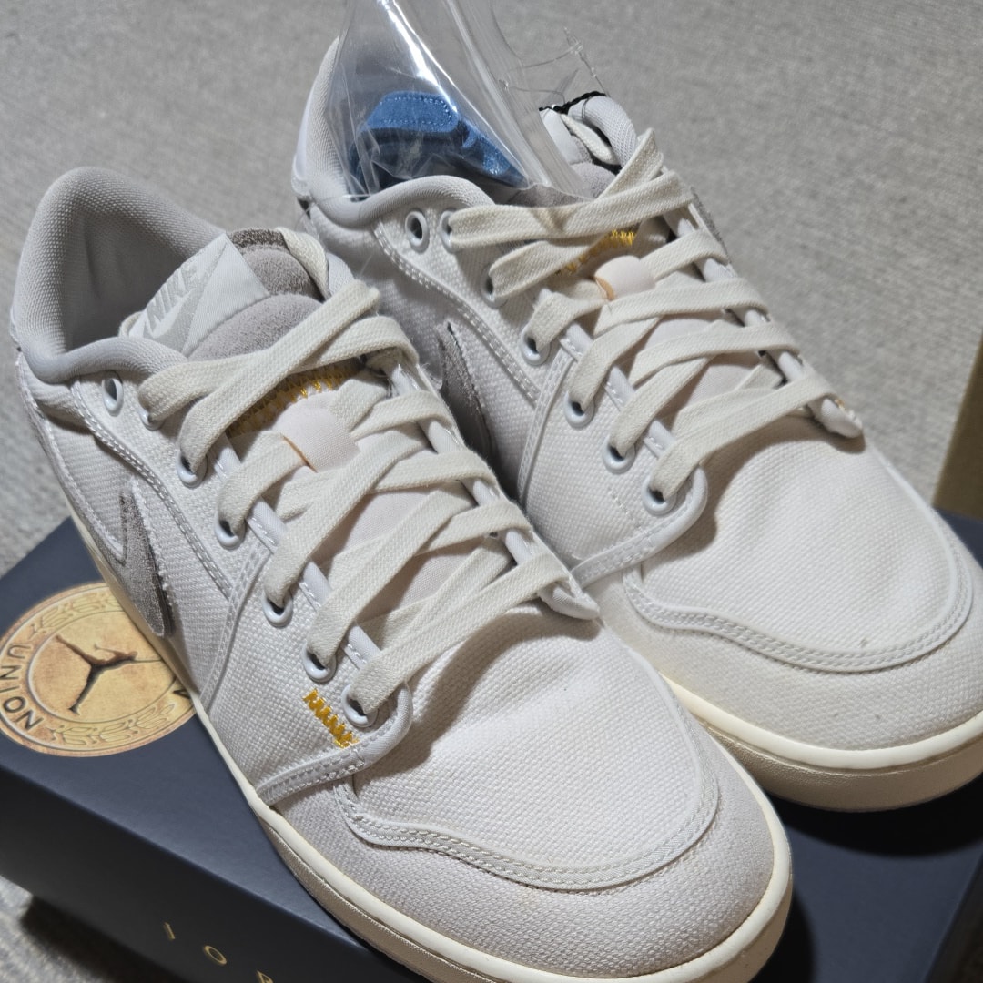 UNION × Nike Air Jordan 1 Low KO "White Canvas"