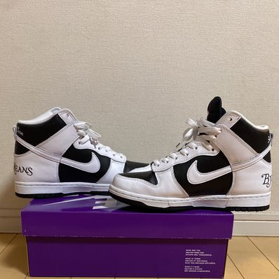 Supreme × Nike SB Dunk High By Any Means "White Black"