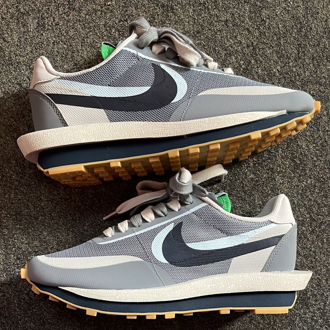 CLOT × Sacai × Nike LD Waffle "Grey Obsidian/Cool Grey"
