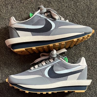 CLOT × Sacai × Nike LD Waffle "Grey Obsidian/Cool Grey"