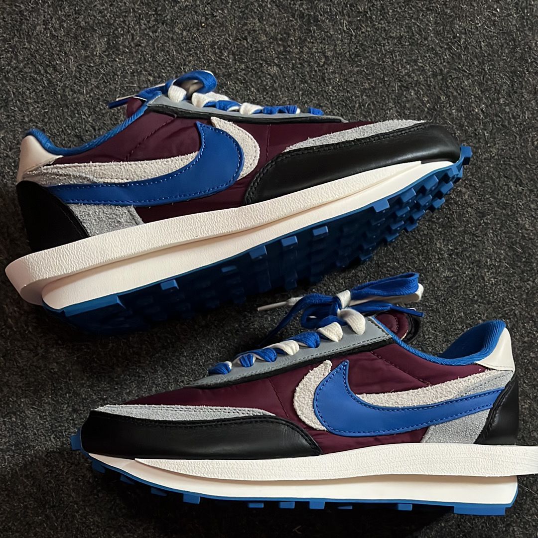 UNDERCOVER × sacai × Nike LD Waffle "Night Maroon/Pale Ivory-Ground Grey-Team Royal"