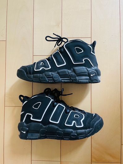 NIKE AIR MORE UPTEMPO GS "BLACK/WHITE"(2020)