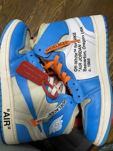 Off-White × Nike Air Jordan 1 High UNC "White/Dark Powder Blue"