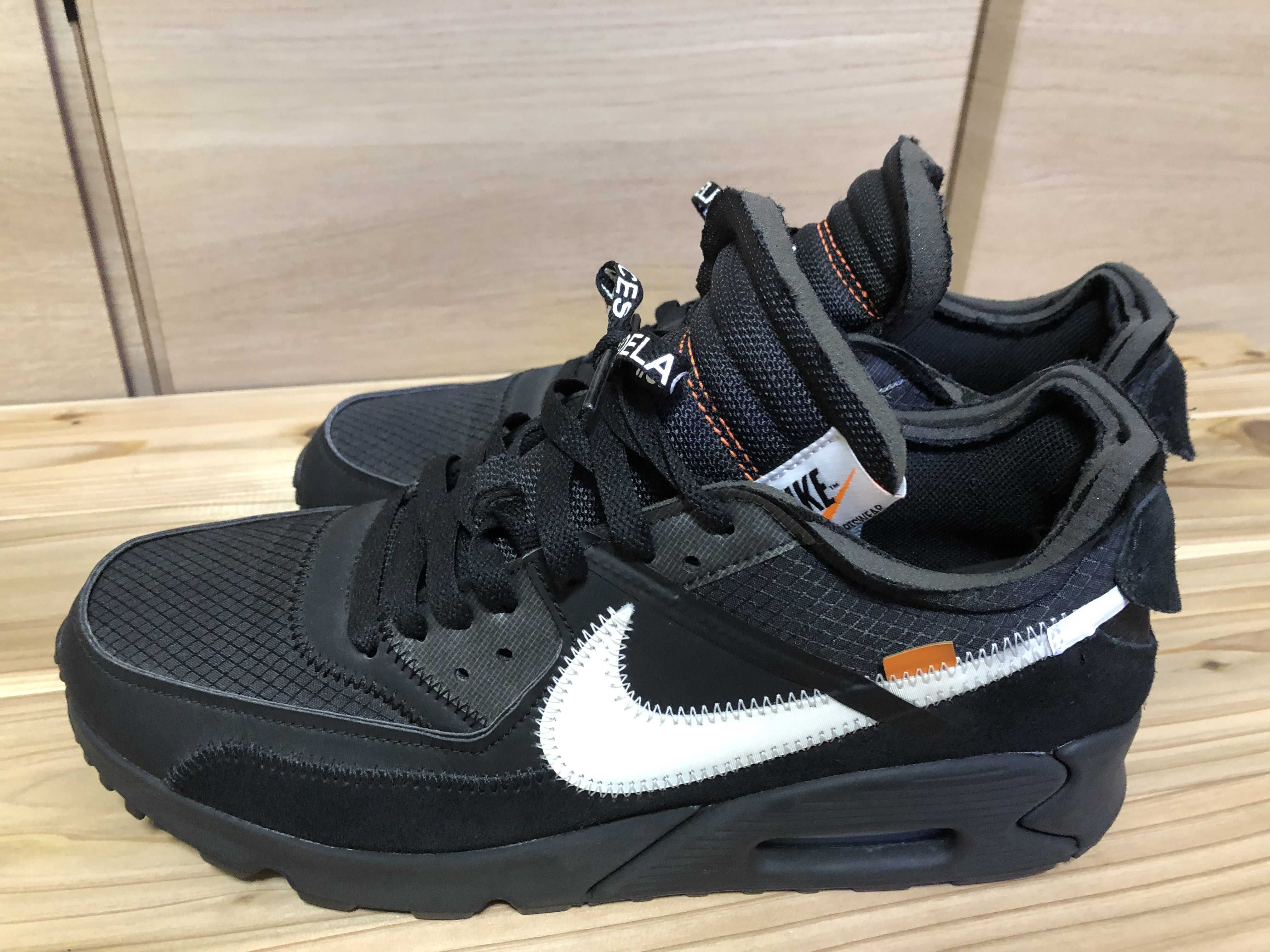 Off-White × Nike Air Max 90 "Black/Black-Cone-White"