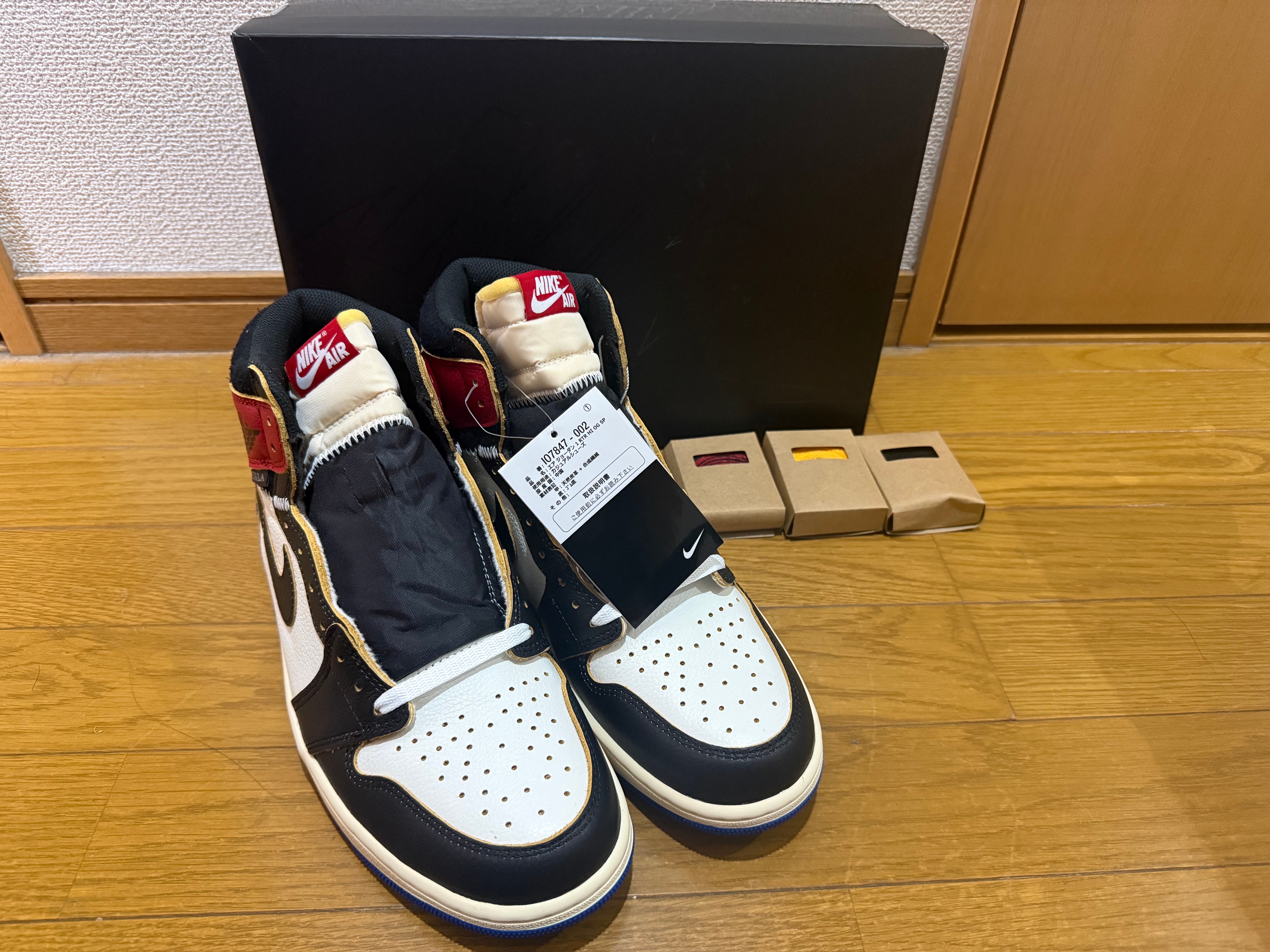 fragment design × UNION × Nike Air Jordan 1 High OG "Black/Varsity Red"
