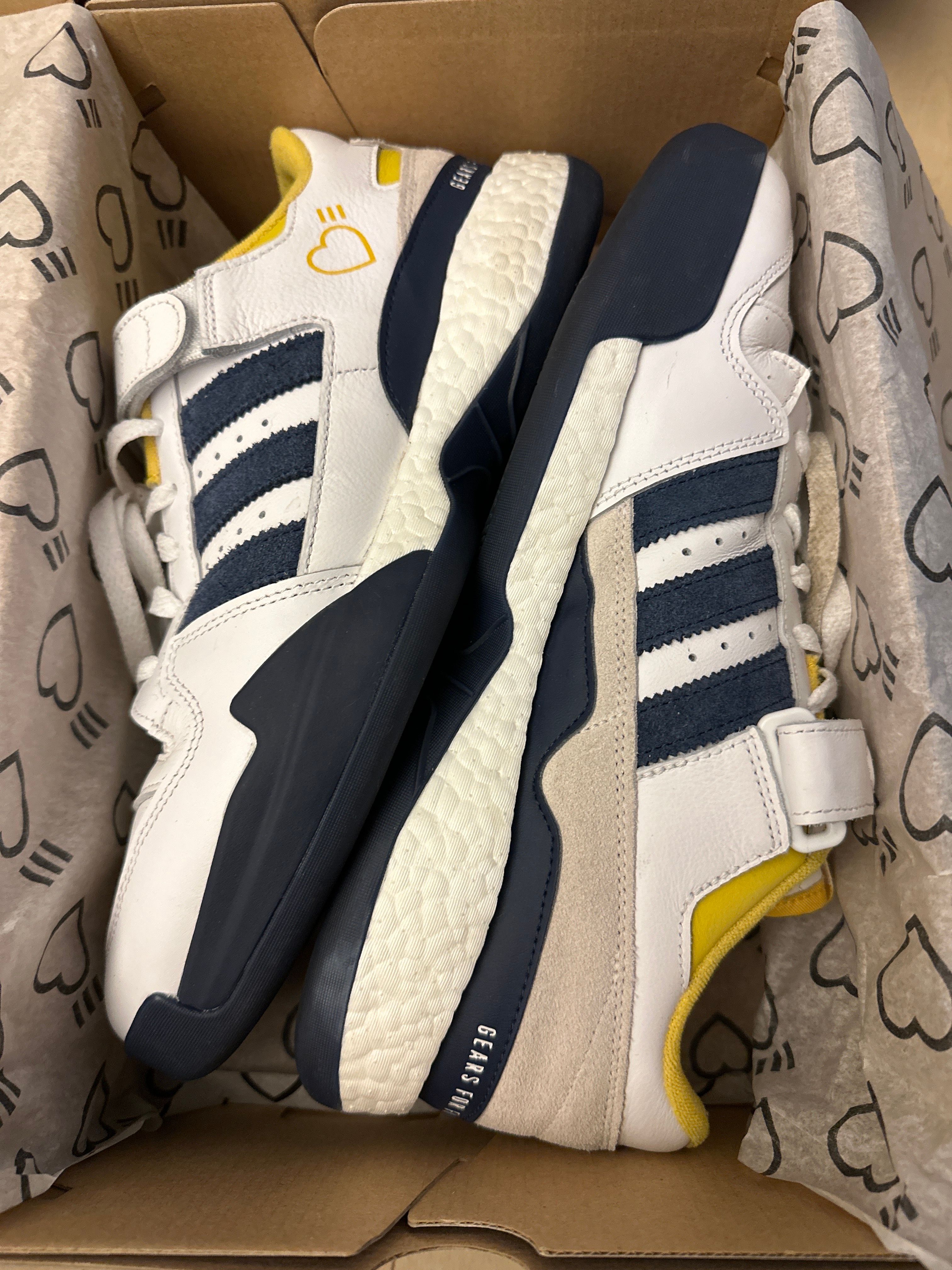 HUMAN MADE × adidas CONSORTIUM FORUM LOW "HAZY YELLOW/COLLEGE NAVY"