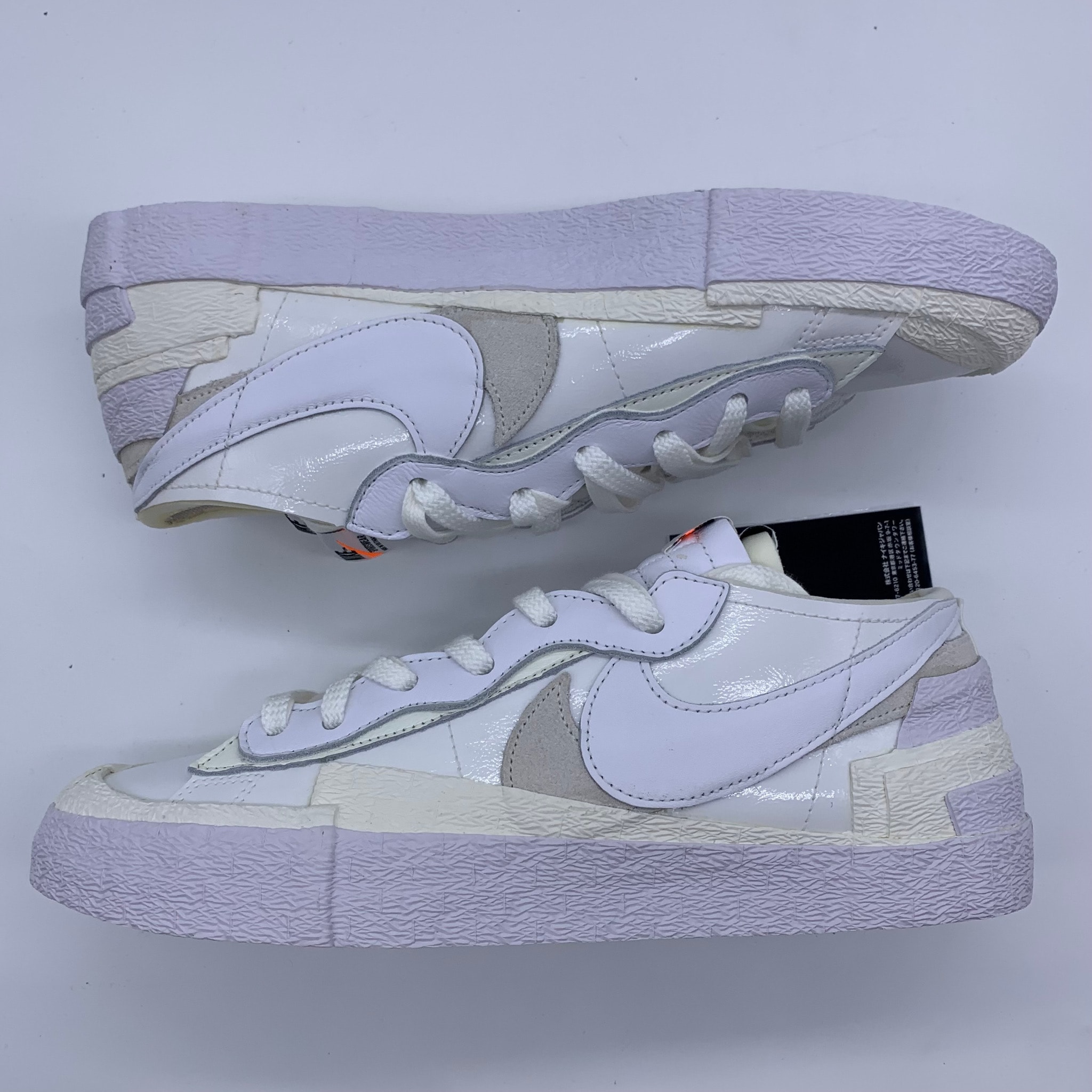 sacai × Nike Blazer Low "White Patent Leather"