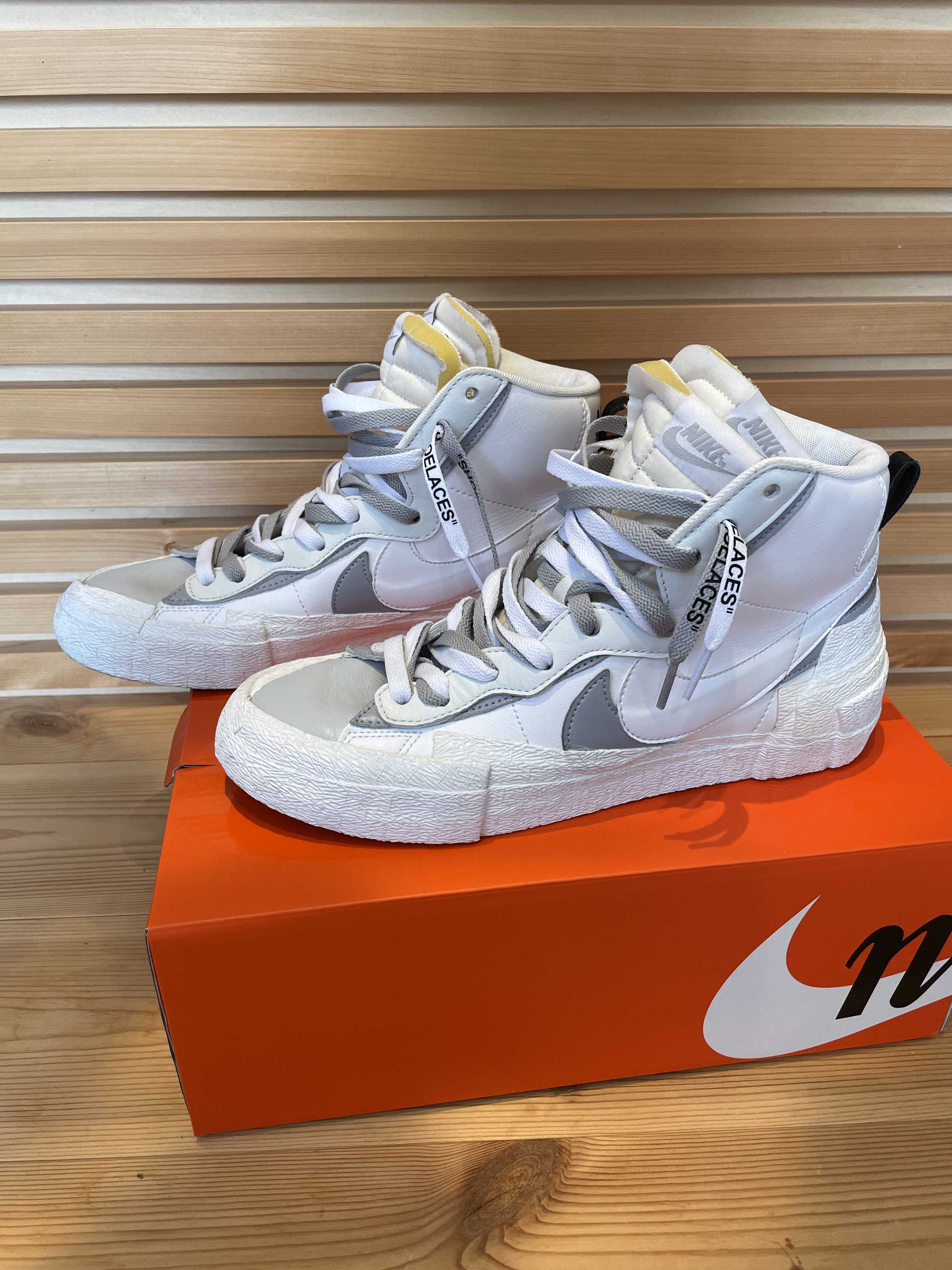 sacai × NIKE BLAZER MID "WHITE/WOLF GREY"