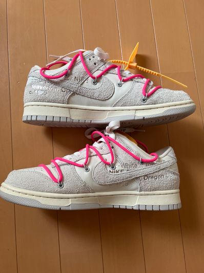 Off-White × Nike Dunk Low "Sail/Neutral Gray/Hyper Pink"