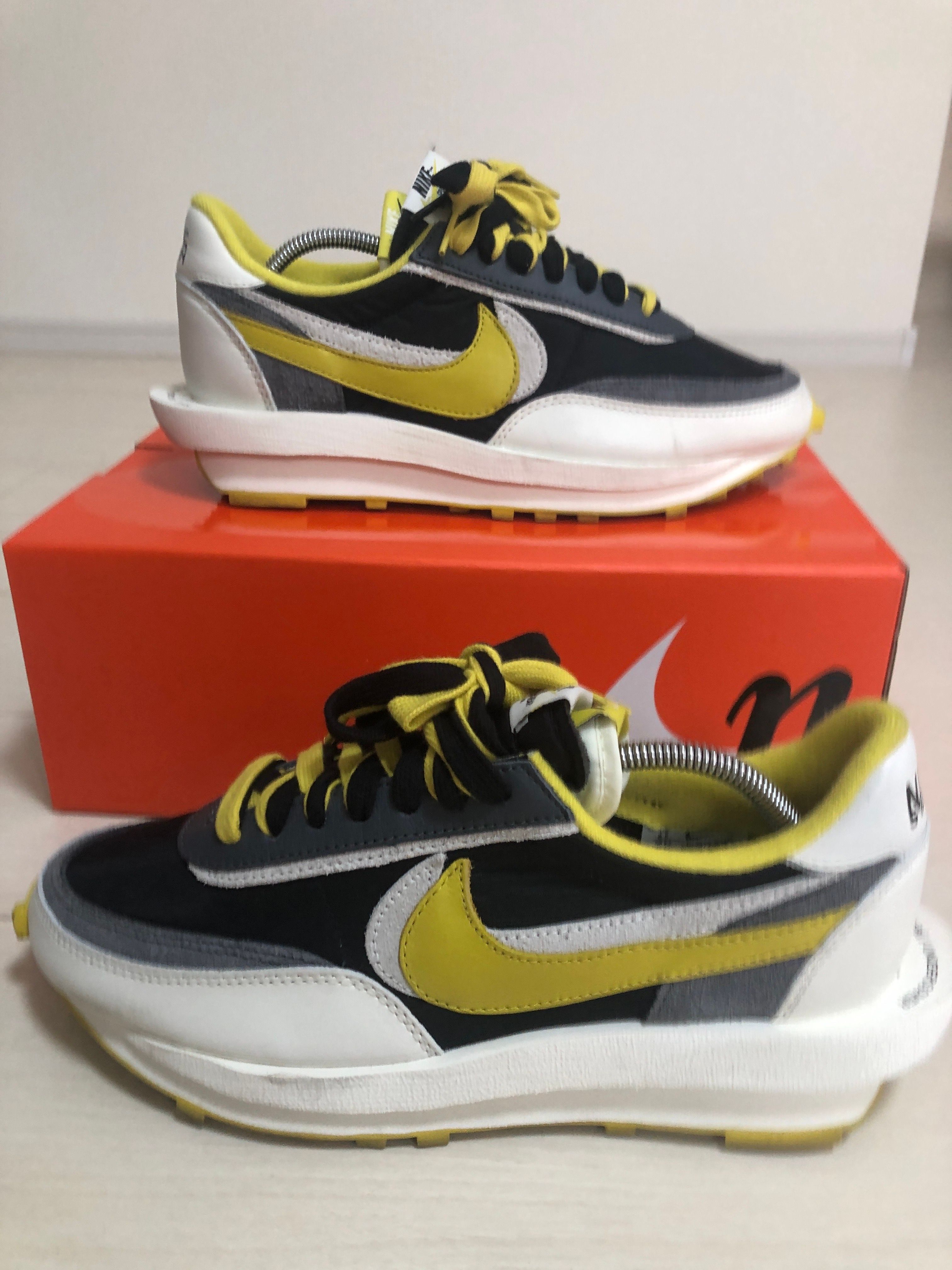 UNDERCOVER × sacai × Nike LD Waffle "Black/Sail-Dark Grey-Bright Citron"