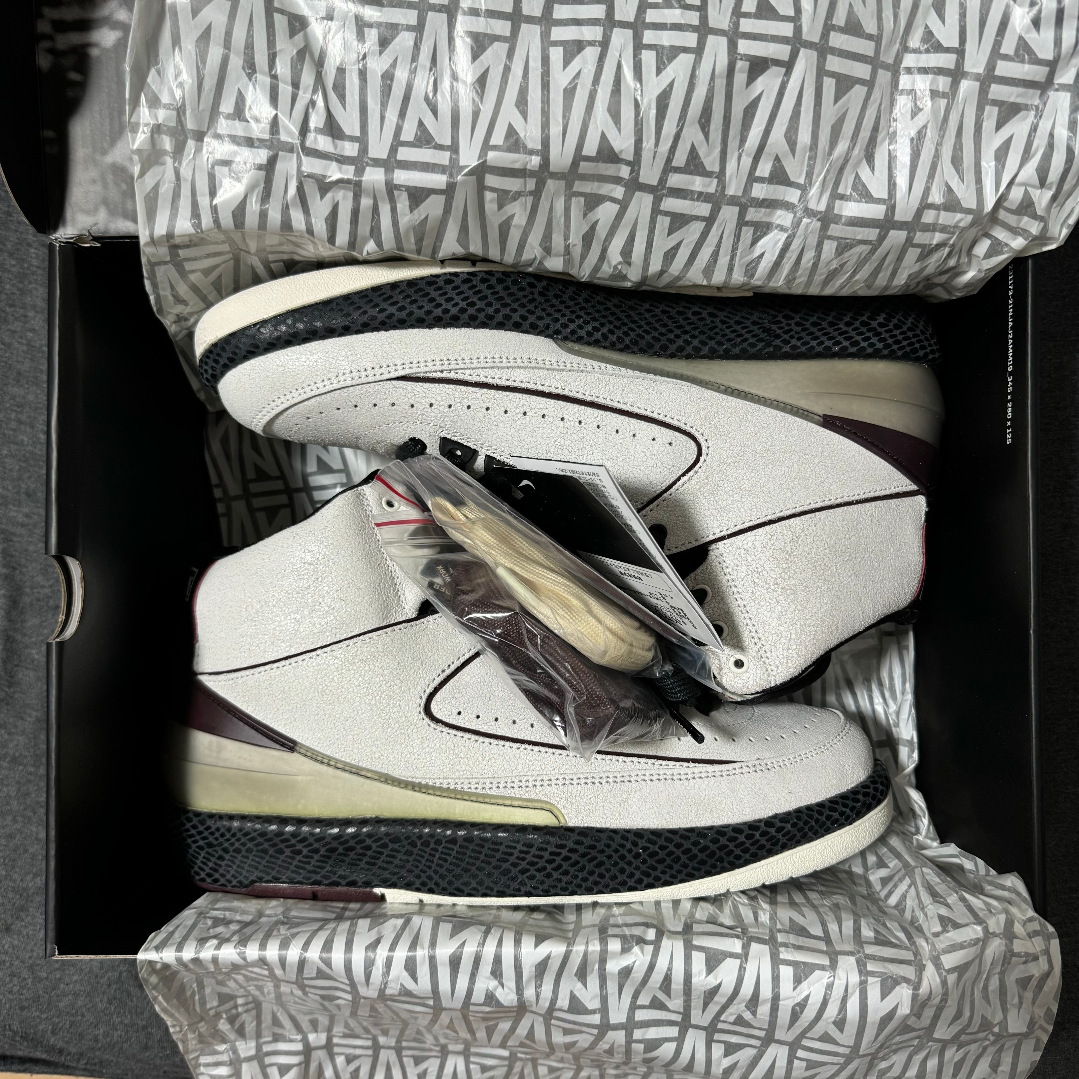 A Ma Maniere × Nike Air Jordan 2 "Airness/Sail and Burgundy"