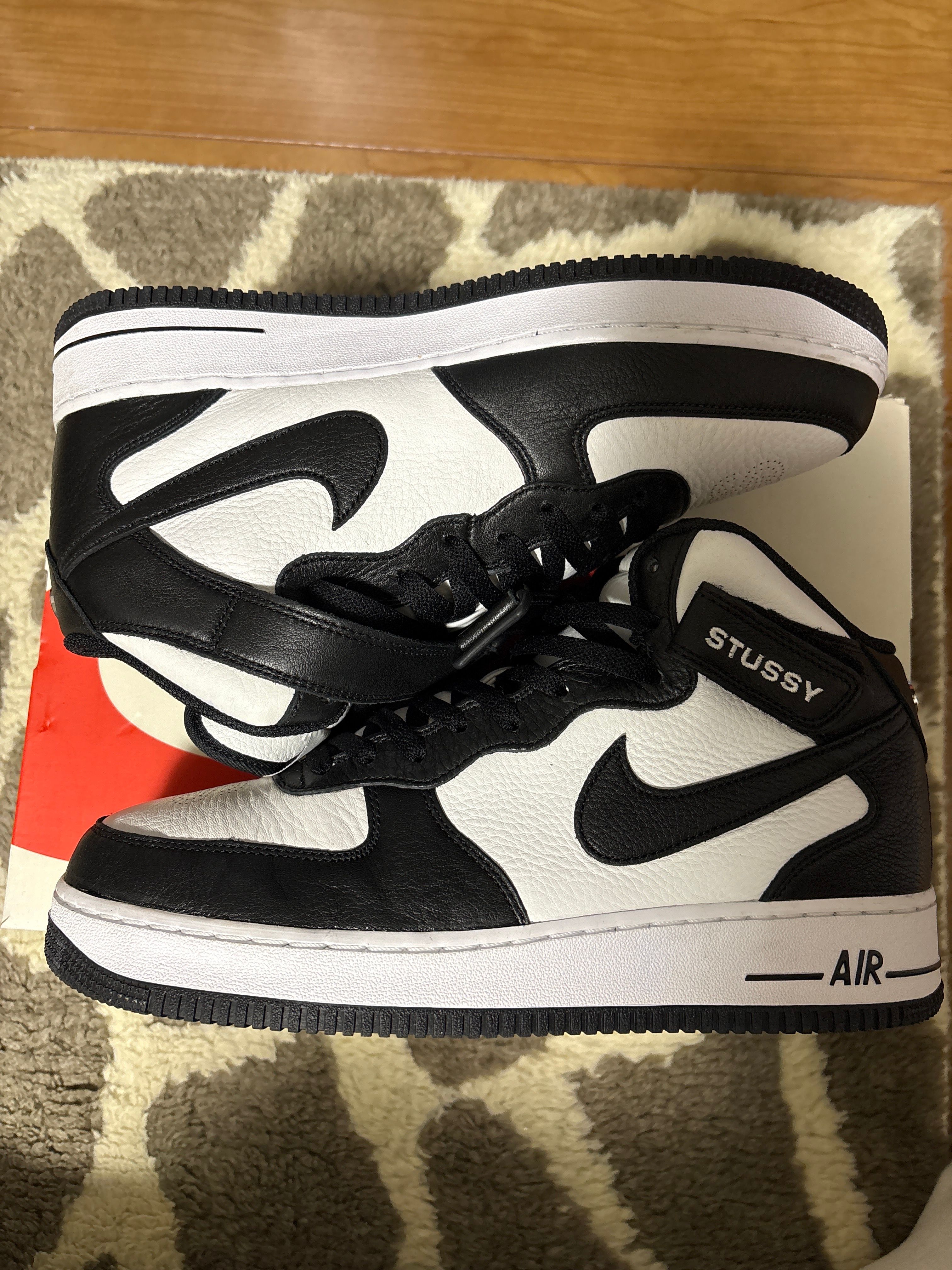 Stussy × Nike Air Force 1 Mid "Black and Light Bone"