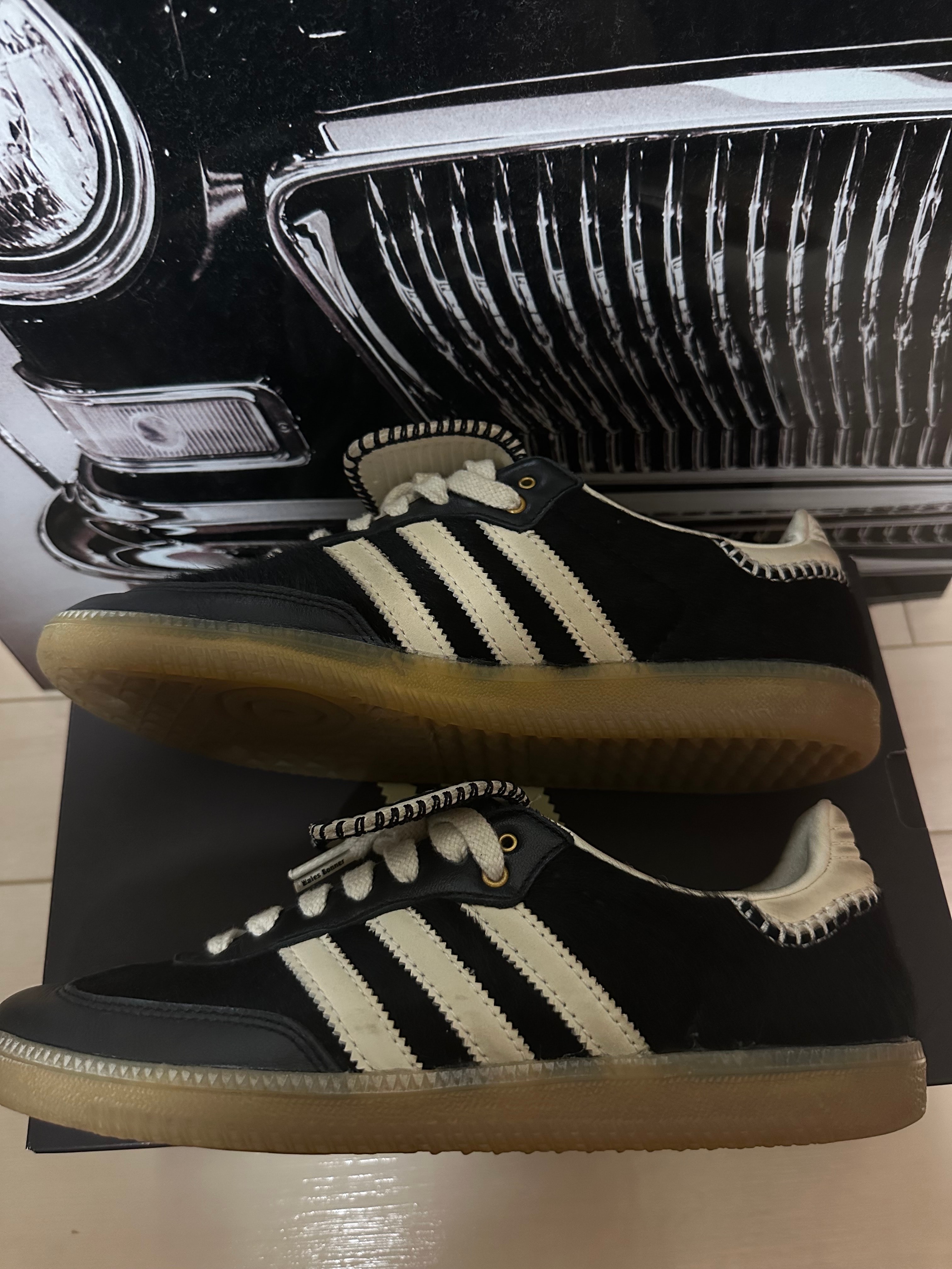 Wales Bonner × adidas Samba Pony Tonal Low "Core Black/Cream White"