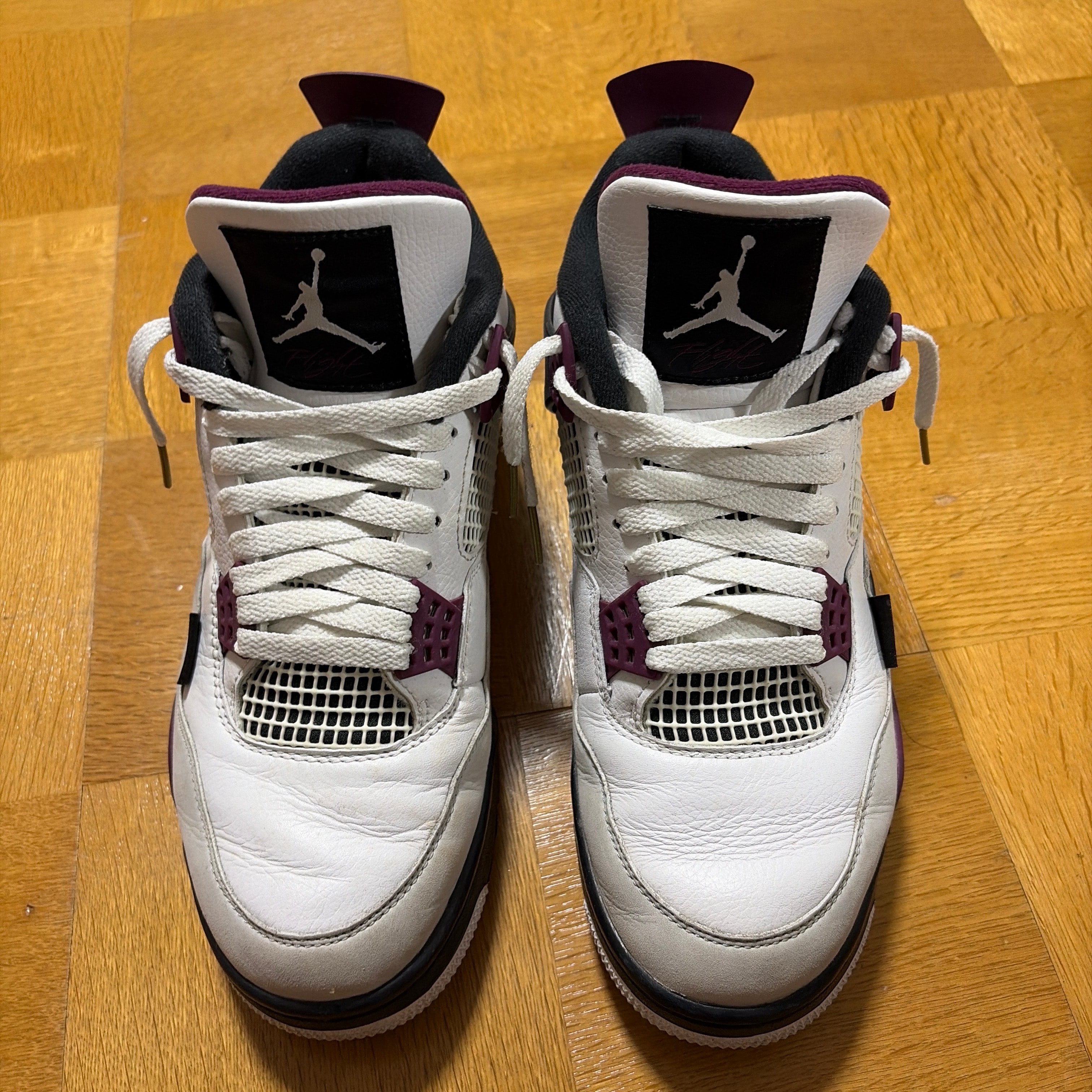Paris Saint Germain ×Nike Air Jordan 4 Retro "White/Bordeaux/Neutral Gray"