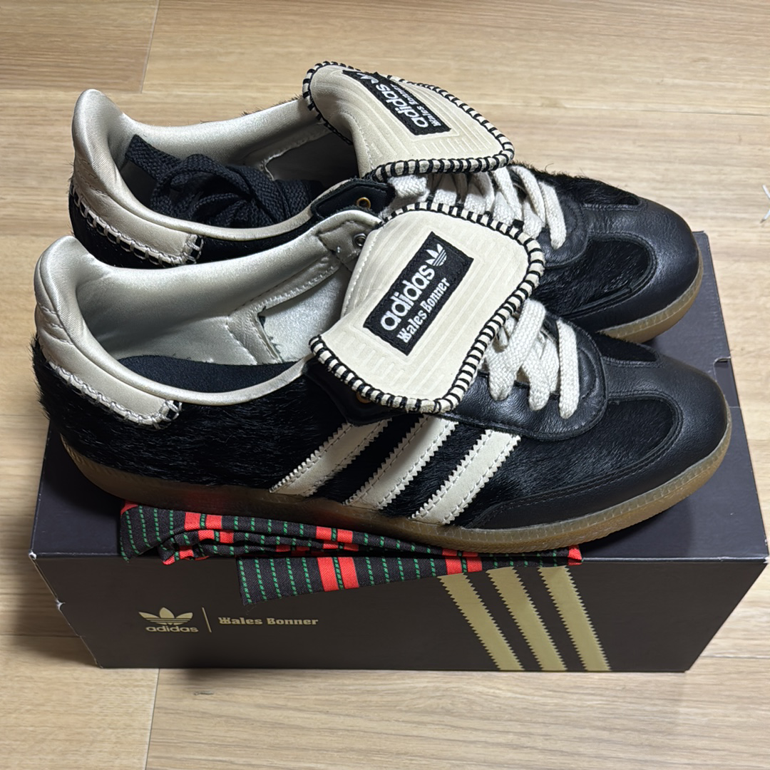 Wales Bonner × adidas Samba Pony Tonal Low "Core Black/Cream White"