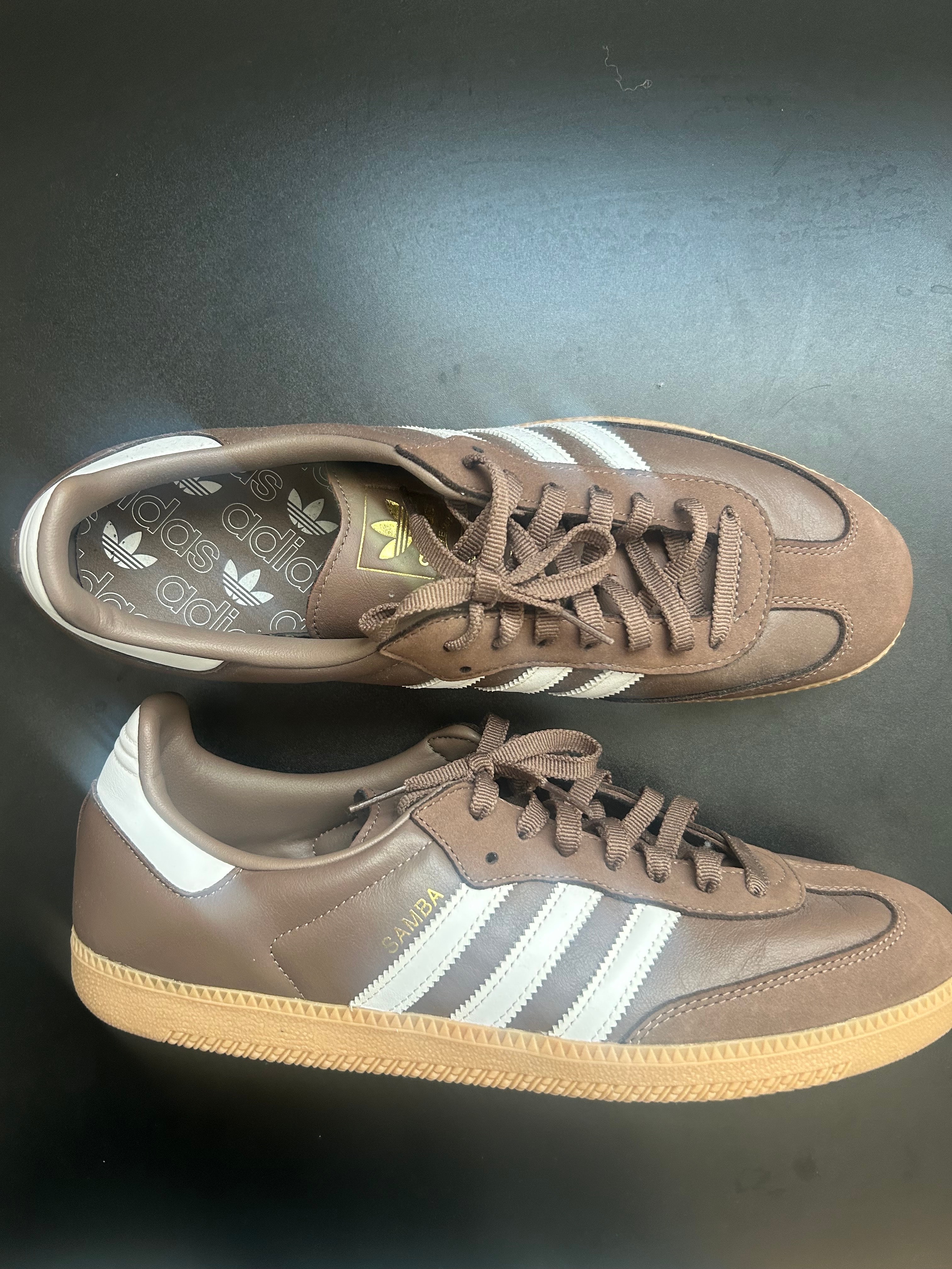 adidas Women's Samba OG "Earth Strata/Footwear White/Gold Metallic"