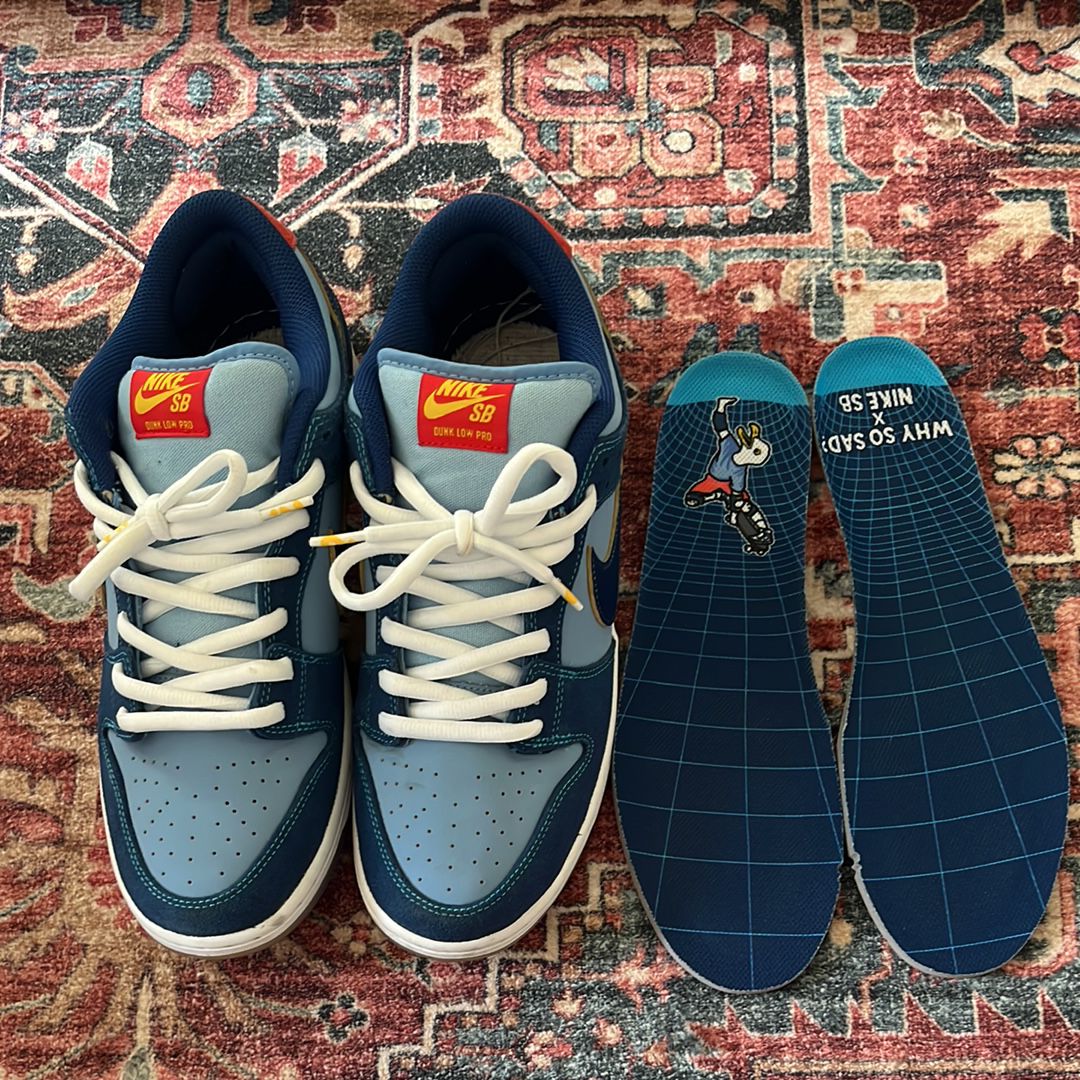 Why So Sad? × Nike SB Dunk Low "Coastal Blue/Speed Yellow-University Red"