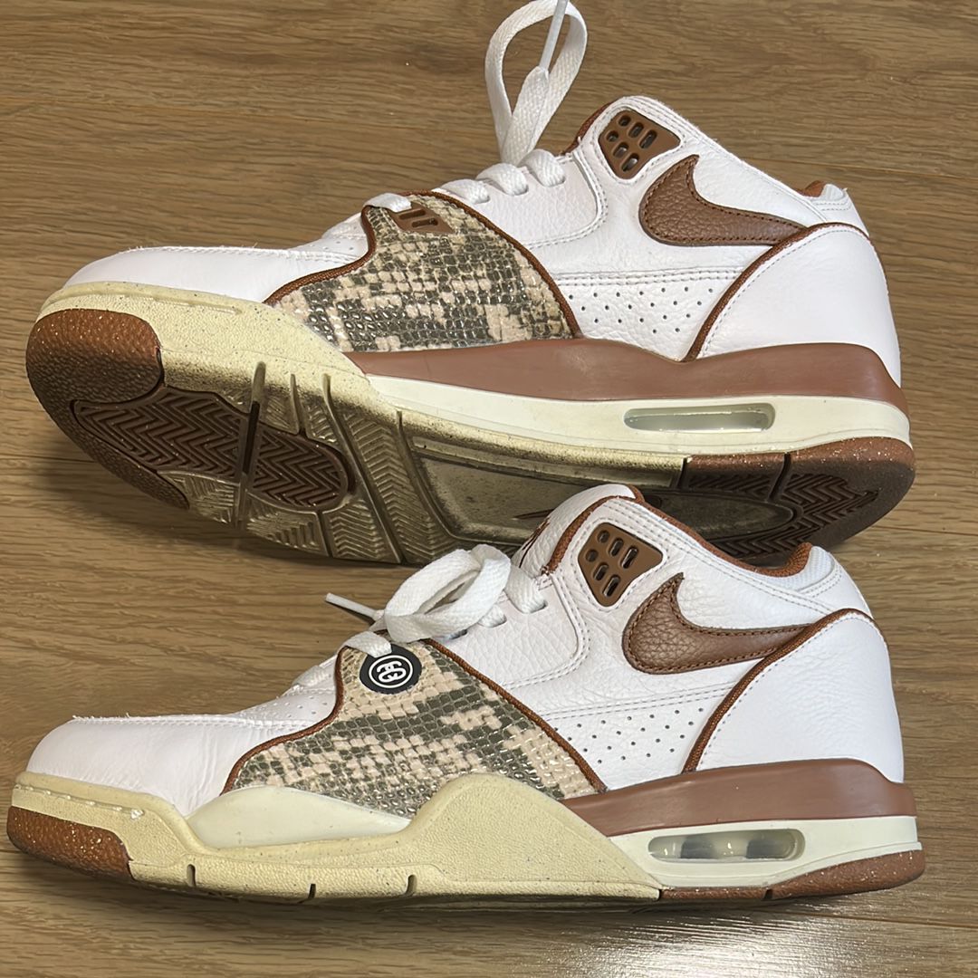 Stussy × Nike Air Flight 89 Low SP "White and Pecan"