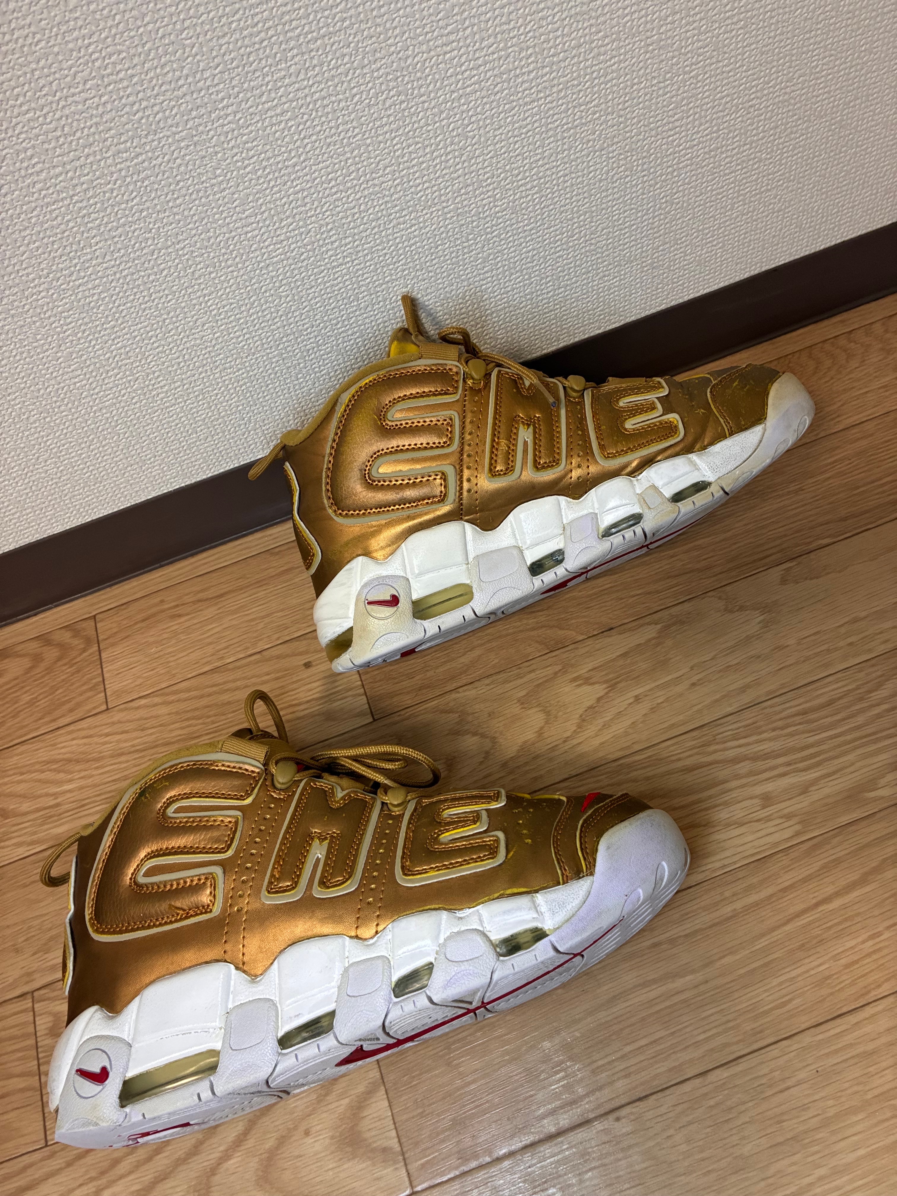 Supreme × Nike Air More Uptempo "Metallic Gold"