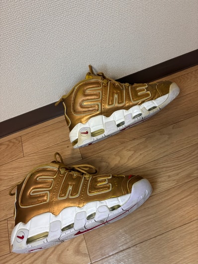 Supreme × Nike Air More Uptempo "Metallic Gold"
