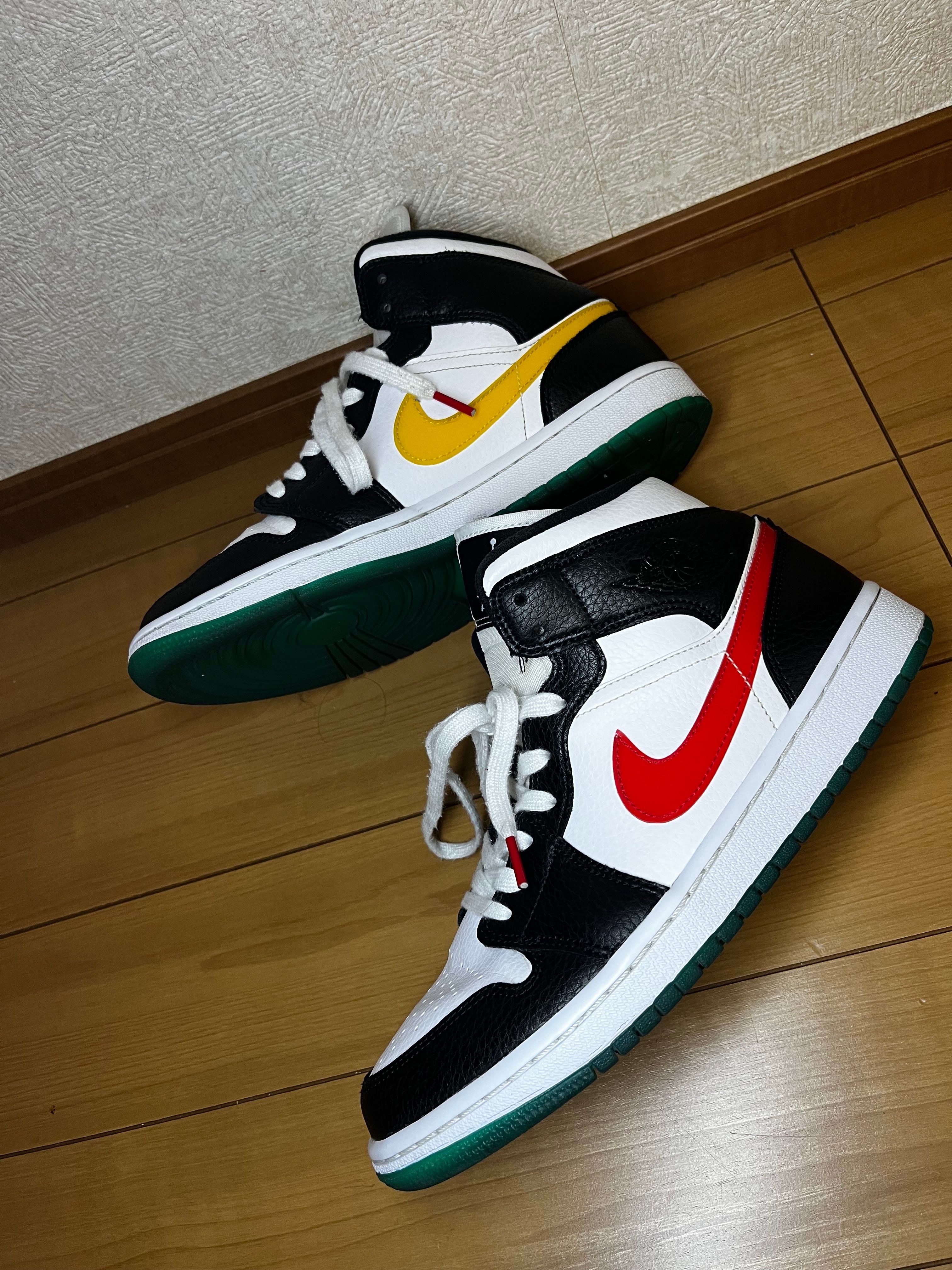 Nike Women's Air Jordan 1 Mid "White/Red/Yellow"