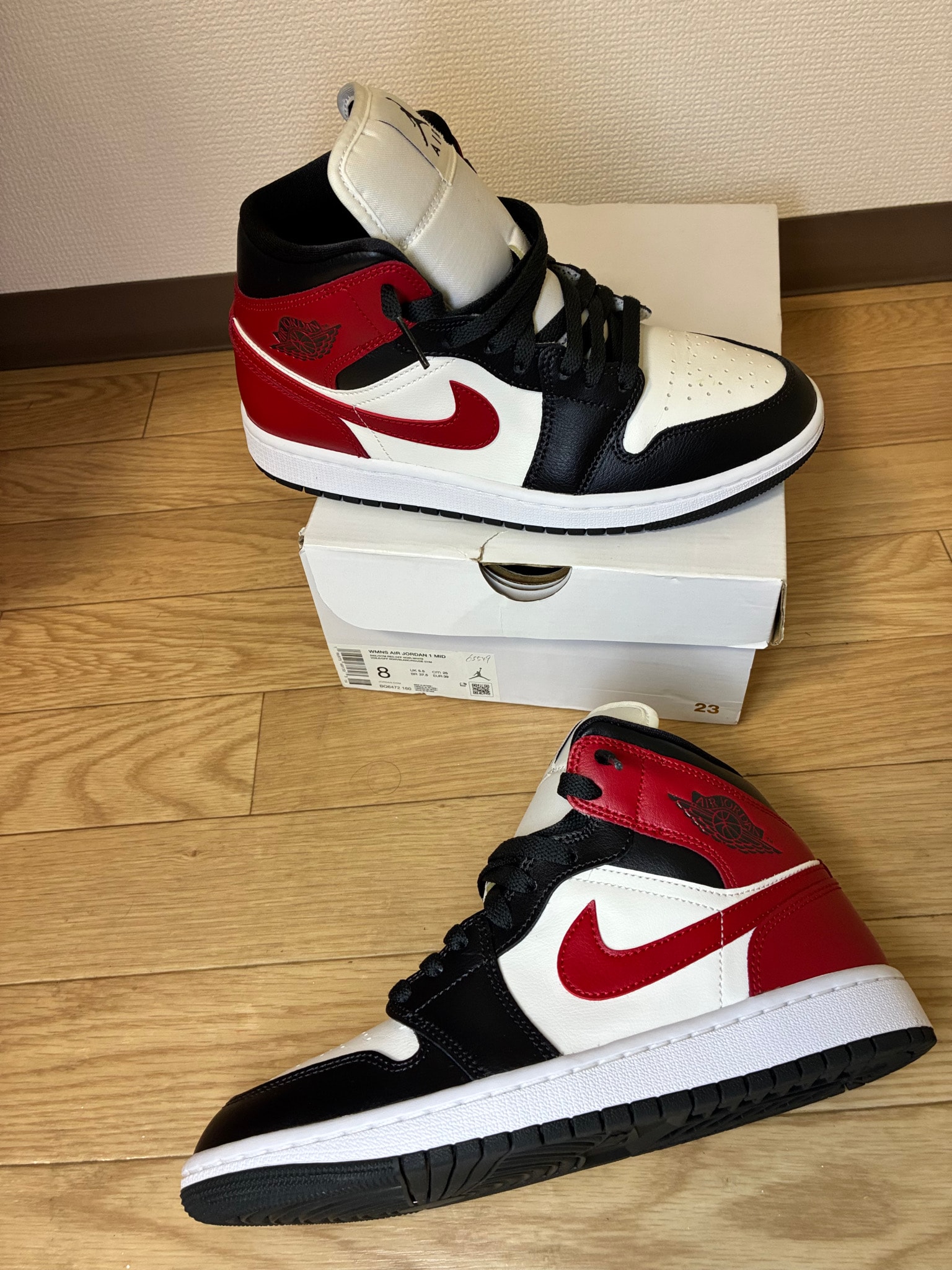 Nike Women's Air Jordan 1 Mid "Sail/Off Noir/White/Gym Red"
