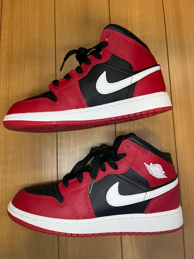 Nike GS Air Jordan 1 Mid "Black/Gym Red/White"