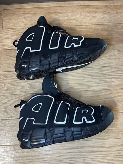 NIKE AIR MORE UPTEMPO GS "BLACK/WHITE"(2020)