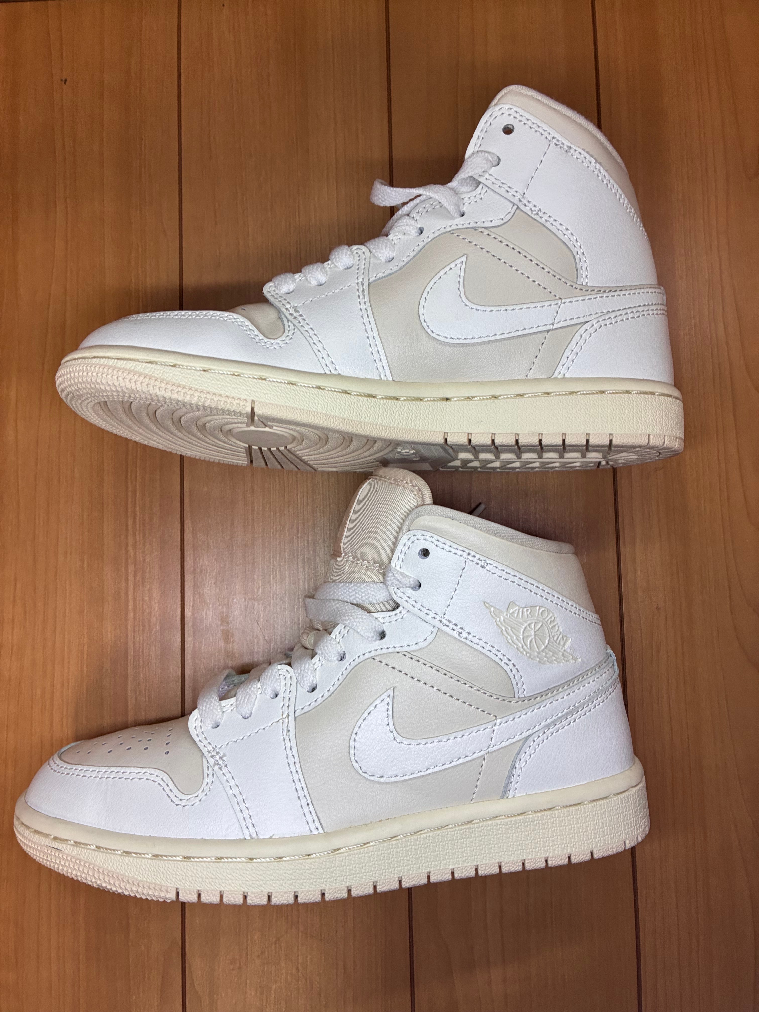 Nike Women's Air Jordan 1 Mid "White/Light Tan"