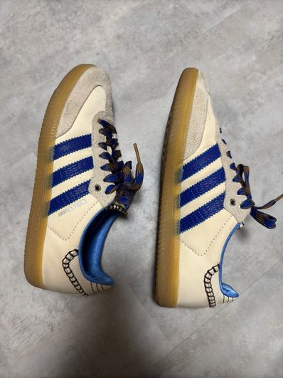 Wales Bonner × adidas Nylon Samba "Wonder Clay/Team Royal Blue/Wonder White"