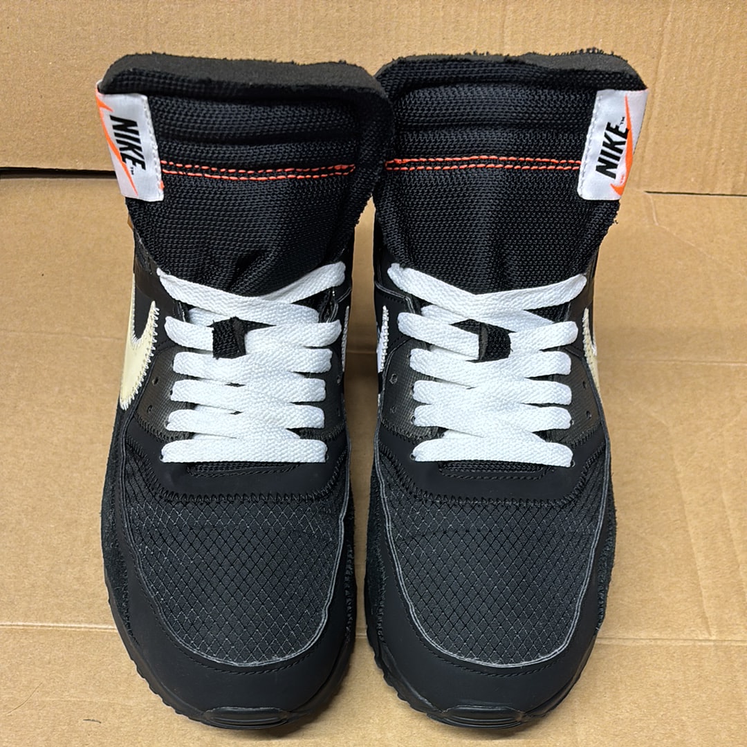 Off-White × Nike Air Max 90 "Black/Black-Cone-White"