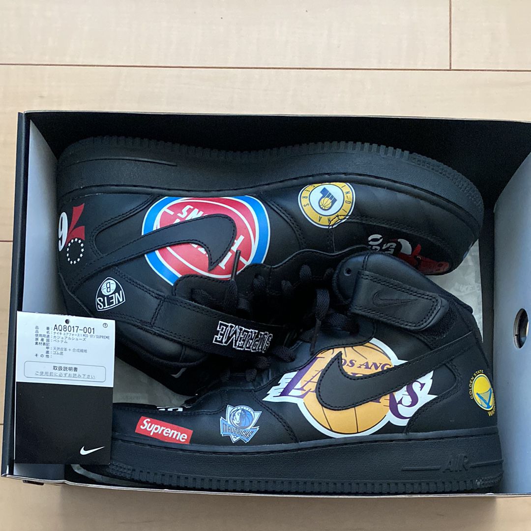Supreme × NBA × Nike Air Force 1 Mid '07 "Black"