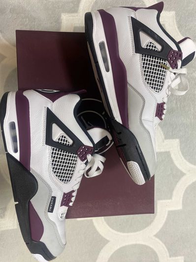 Paris Saint Germain ×Nike Air Jordan 4 Retro "White/Bordeaux/Neutral Gray"