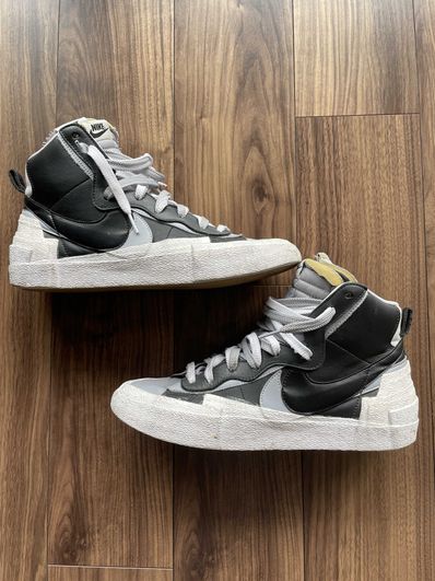 sacai × NIKE BLAZER MID "BLACK/WOLF GREY/WHITE"