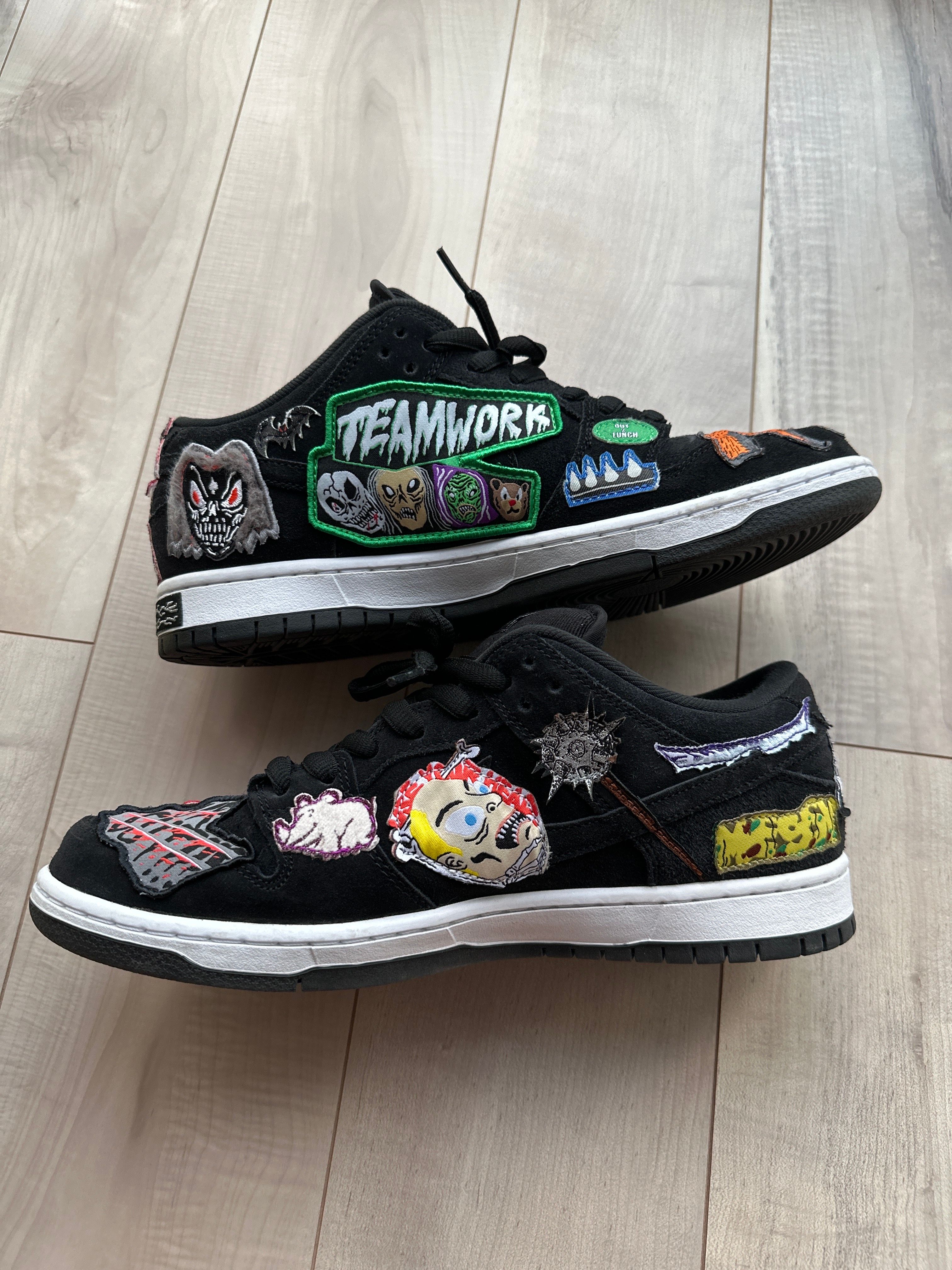 Neck face × Nike SB Dunk Low "Black/White/Multi Color"