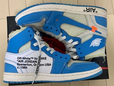 Off-White × Nike Air Jordan 1 High UNC "White/Dark Powder Blue"