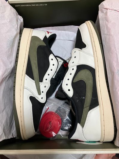 Travis Scott × Nike Women's Air Jordan 1 Low OG "Medium Olive"