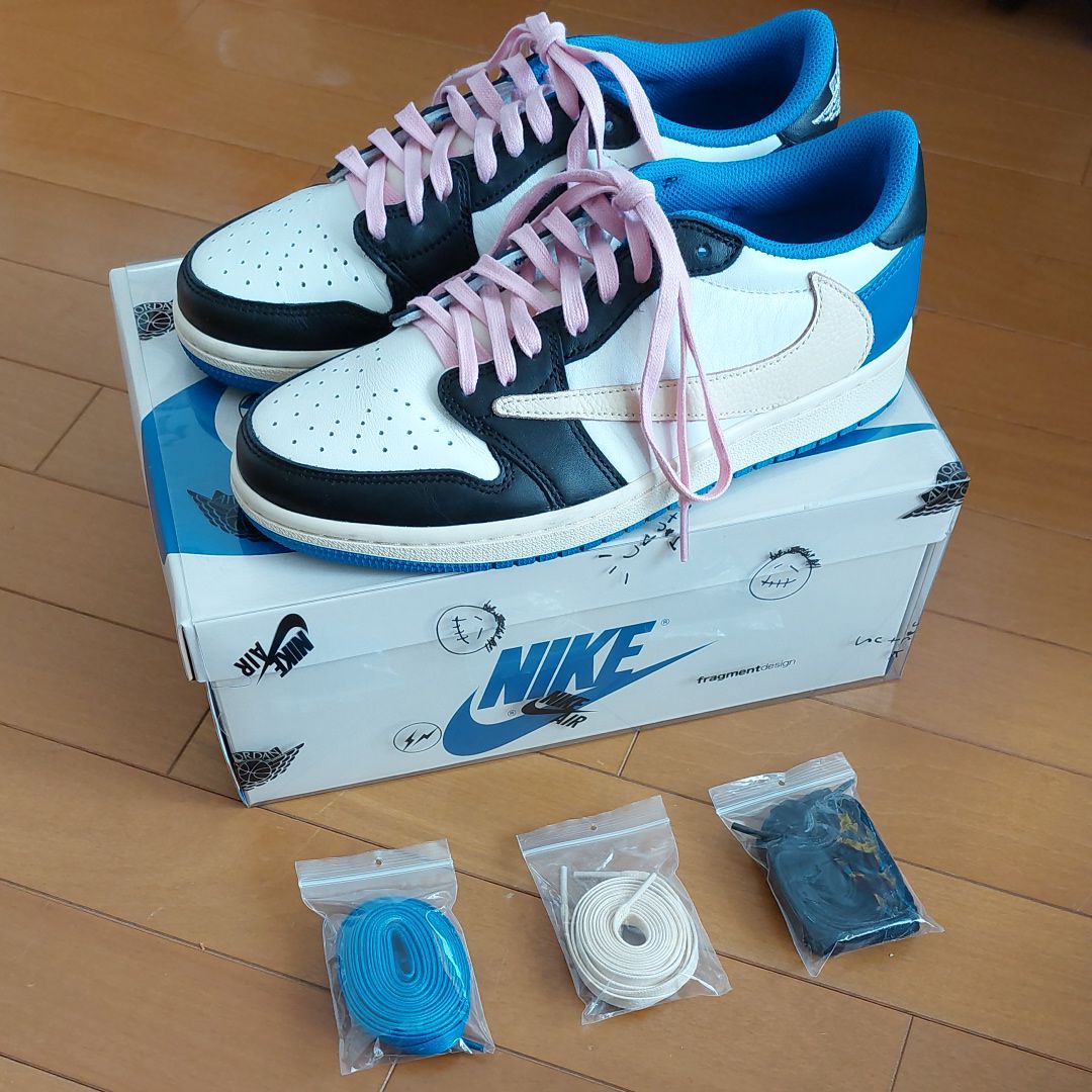 Travis Scott × fragment design × Nike Air Jordan 1 Low OG SP "Military Blue"