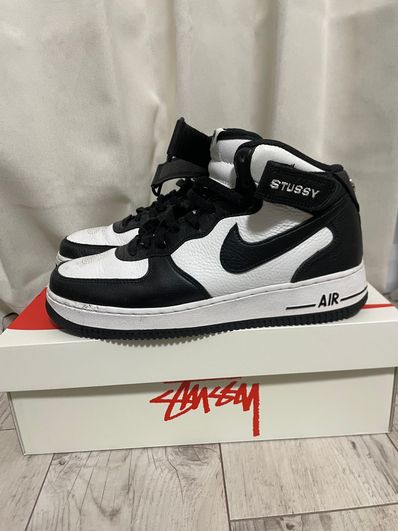 Stussy × Nike Air Force 1 Mid "Black and Light Bone"