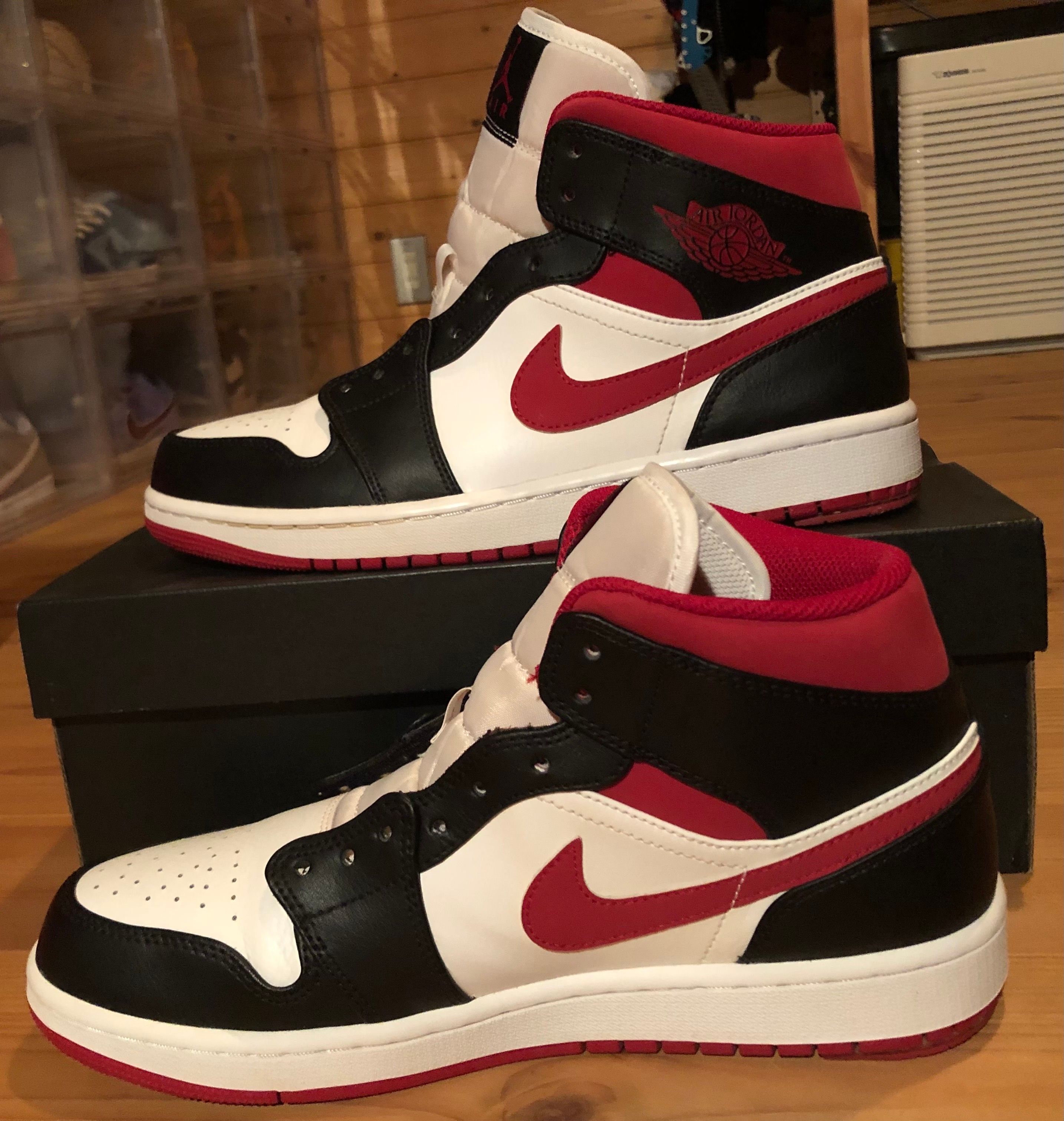 Nike Air Jordan 1 Mid "White/Gym Red Black"