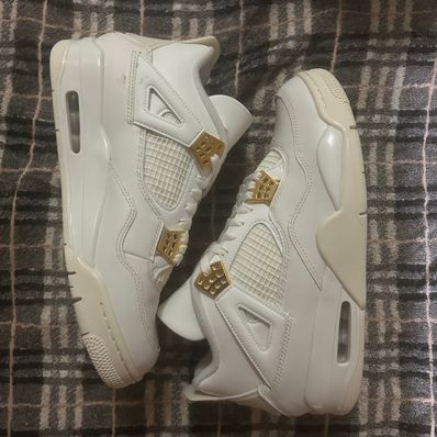 Nike Women's Air Jordan 4 Retro "White & Gold"