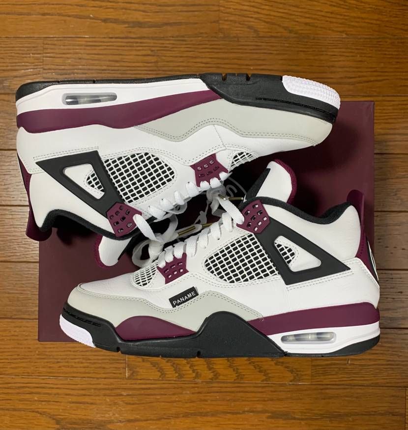 Paris Saint Germain ×Nike Air Jordan 4 Retro "White/Bordeaux/Neutral Gray"