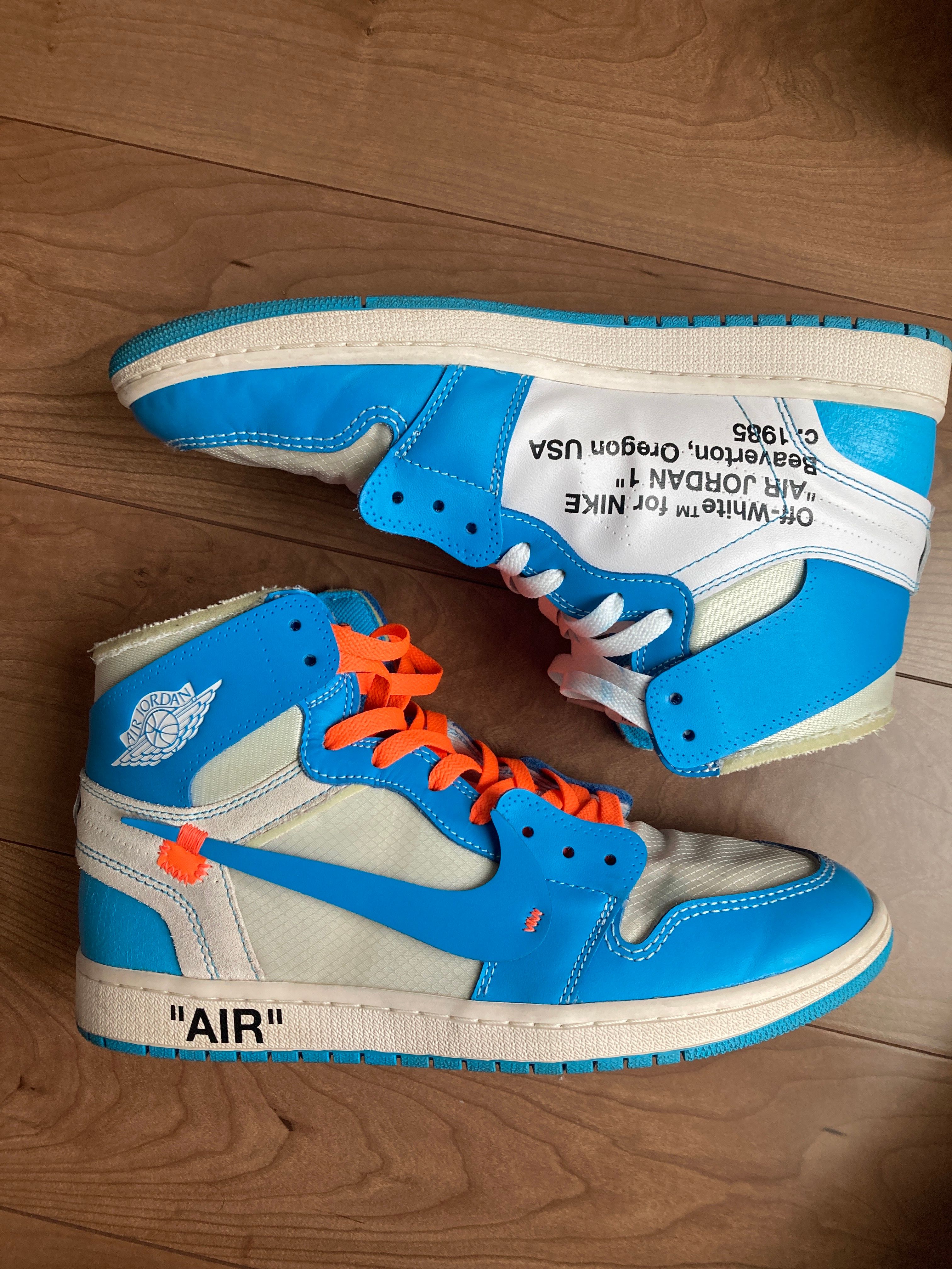 Off-White × Nike Air Jordan 1 High UNC "White/Dark Powder Blue"