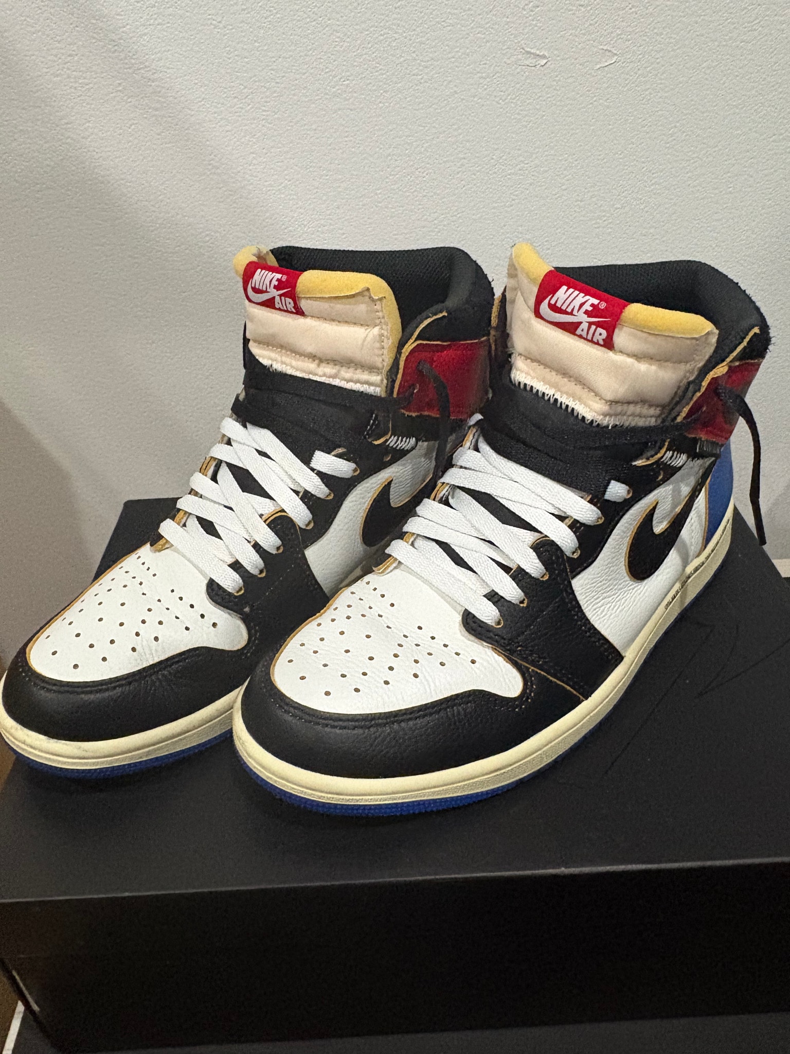 fragment design × UNION × Nike Air Jordan 1 High OG "Black/Varsity Red"
