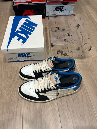 Travis Scott × fragment design × Nike Air Jordan 1 Low OG SP "Military Blue"