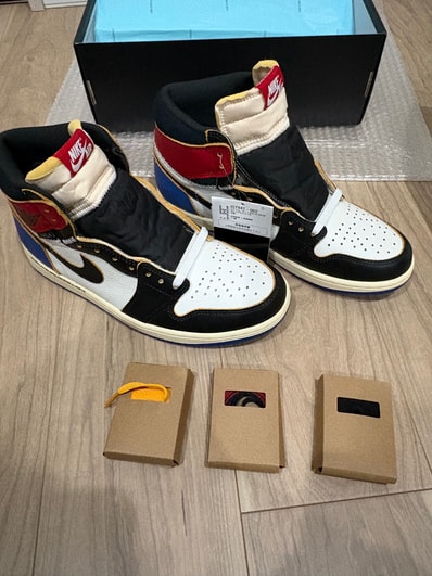 fragment design × UNION × Nike Air Jordan 1 High OG "Black/Varsity Red"