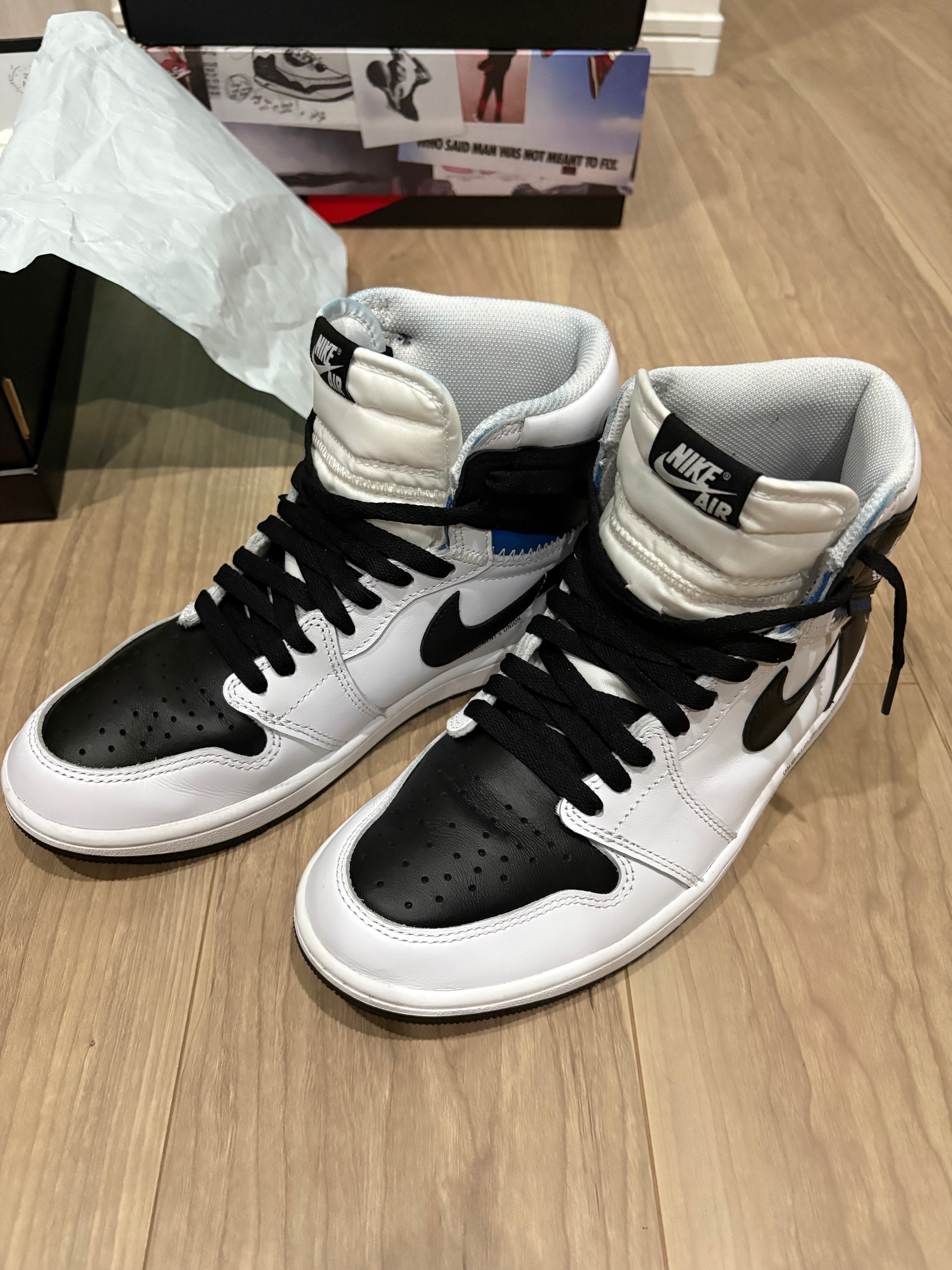 fragment design × UNION × Nike Air Jordan 1 Retro High OG "Black/White"